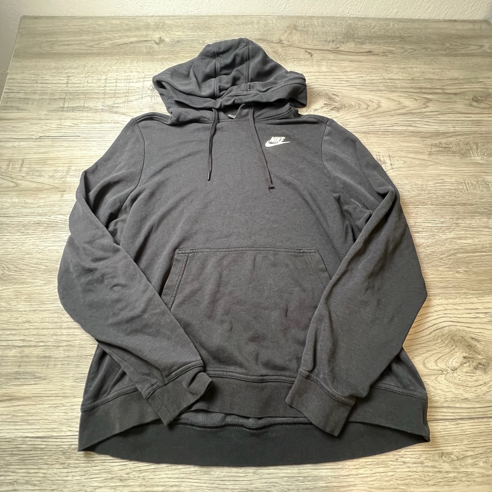 Nike Hoodie Mens XL Black Pullover Sportswear Fleece Logo Sweatshirt